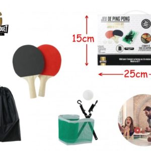 GIOCO PING PONG MOBILE (1 rete/2 racchette/1 pallina/sacca) In scatola 15×25…x8