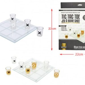 GIOCO DA BERE TIC TAC TOE In Vetro -9 Shot In scatola 22cm…x12