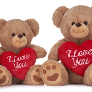 (Mis 3+) ORSO MARRONE c/Cuore Peluche 26cm…x48