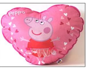 (Mis 7,5) Cuscini Peppa Pig forma di cuore 50cm…x6
