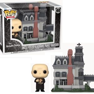 FUNKO POP TOWN Addams Family – Uncle Fester & ADDAMS FAMILY MANSION 40 In box Halloween (25 x 19cm)…x2…x12