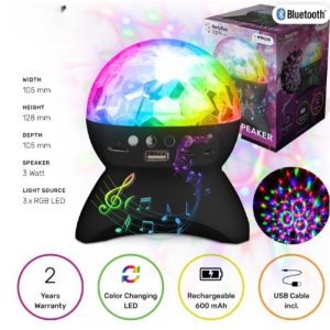 PARTY SPEAKER ALTOPARLANTE BLUETOOTH c/effetti di Luce 14cm (In Box 11x14cm)…x24