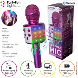 MICROFONO ROSA Bluetooth c/illuminazione e altoparlante 23cm…x24