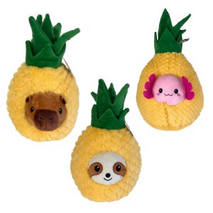 (Mis 8) ANANAS CON ANIMALETTO CAPIBARA E AXOLOTL Peluche 60cm 3ass…x6