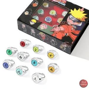 Naruto Shippuden - Set Anelli Regolabili Akatsuki / Sharingan 10 Pezzi