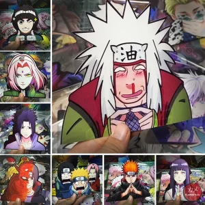 Naruto Shippuden - Vari Personaggi 3D Sticker Effetto Motion Lenticolare