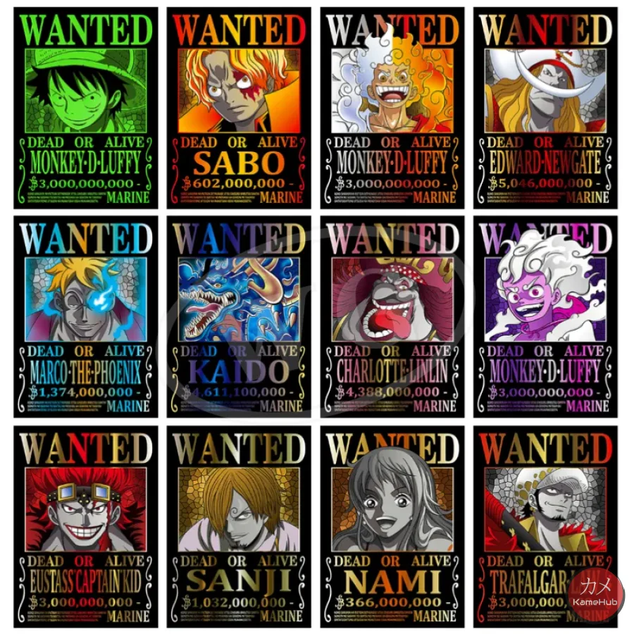 One Piece - Poster Wanted Dead or Alive Aesthetic Multicolor Design - immagine 2