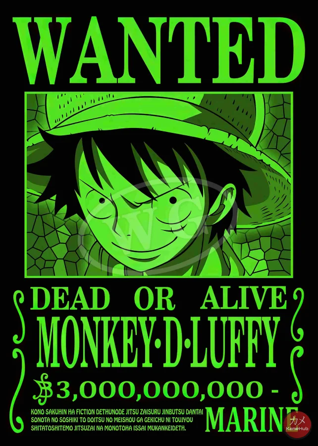 One Piece - Poster Wanted Dead or Alive Aesthetic Multicolor Design - immagine 5