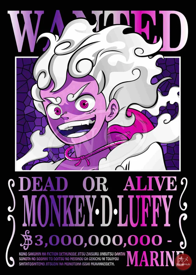 One Piece - Poster Wanted Dead or Alive Aesthetic Multicolor Design - immagine 9