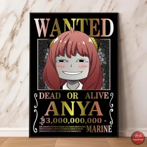 One Piece X Spy x Family - Anya Forger Wanted Dead or Alive Poster Multicolor Design