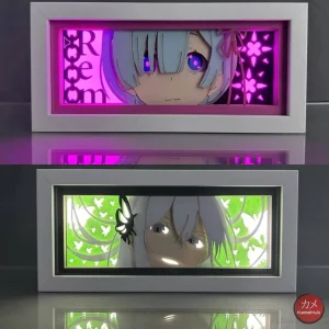 Re:Zero Starting Life in Another World - Echidna e Rem Light Box 3D con Luce Led